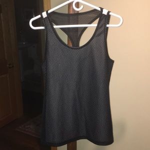 White and black mesh tank